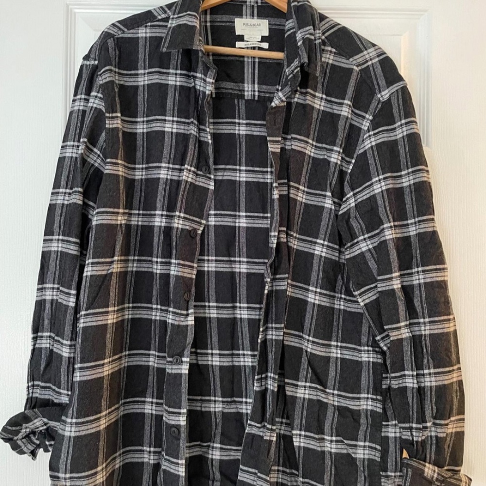 Pull & Bear oversize, relaxed fit shirt/flanne